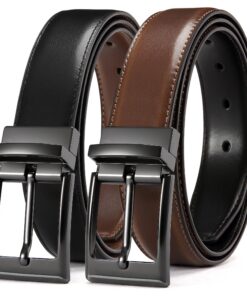 CHAOREN Ceinture Homme Cuir Réversible Marron/Noir, 32 mm, Ceinture Durable pour Costume Business et Pantalon Casual, Él