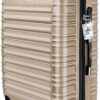 KESSER Valise de voyage rigide 4 roulettes ABS avec pèse-bagage et combinaison, valise à roulettes 75 cm champagne pour