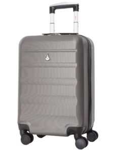 Valise cabine Aerolite 55x35x25cm Air France - Bagage à main robuste ABS 42L - Idéal pour vols avec 4 roues