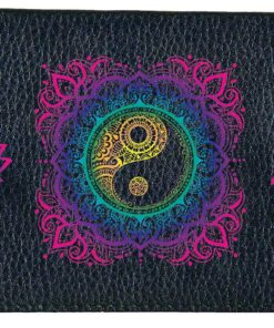 Syl'la Fantaisie Porte-Chéquier en Cuir Noir pour Feminine (Mandala Ying Yang) + Syl'la Fantaisie Porte-Chéquier en Cuir