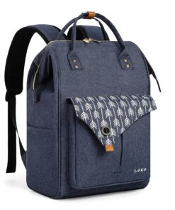Lekesky Sac à dos ordinateur pour femmes - 15,6 pouces - Noir foncé | Lekesky sac ordinateur voyager université femme ho