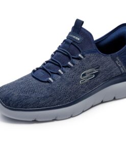 Skechers Homme Summits Hautes Mode Homme Chaussures Baskets Bleu Marine Mailles, Taille 43 EU