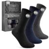Chaussettes Homme Business Confortable Lot de 10 Noir Gris Bleu Coton Respirant OEKO-TEX STANDARD 100