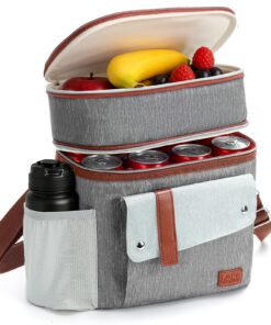 Sac Isotherme Repas Homme Femme, Double Glaciere Souple Isotherme, Sac Repas Portable Multiusages Et Étanche, Lunch Bag
