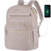 VANKEAN sac à dos étanche 15.6" pour femme | rose, sac tendance avec port USB pour enseignant et infirmière | école et t