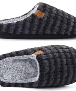COFACE Pantoufles Homme à Carreaux Taille 44 Douces et Chaudes pour le Maison avec Semelle Antidérapante