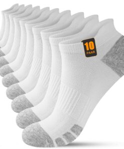 FORVEVO Chaussettes de Sport en Coton pour Homme et Femme, Chaussettes Respirantes pour Runner et Gym, 10 Paires - Socqu
