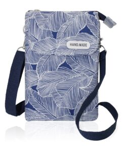 WisePoint sac à bandoulière pour femme en coton, multifonctionnel, idéal pour voyager et s'occuper de son téléphone port