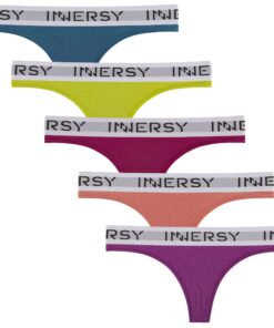 String Femme Sexy Coton Doux Tanga Sport Logo Multipack Lot de 5