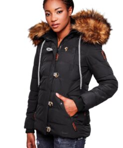 Veste d'hiver matelassée Navahoo B831 chaude en fourrure pour femme
