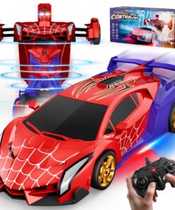 Voiture Télécommandée Transform Spider 2,4 GHz & Robot Rotation 360° | Yeux Clignotants & Lumières Sous le Châsis | Joue