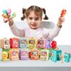 Jeux Montessori pour 1 An + 30 Pièces Jeux Sensoriel Marionnettes à Doigts Montessori Compter Assortir et Trier pour Gar