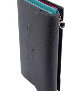 KTANA Grand Compagnon de Voyage Porte chéquier en Cuir pour Femme - Élégant et Fonctionnel (Noir, Réf. 59908)
