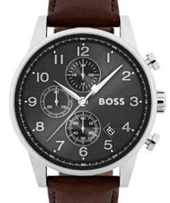 BOSS Montre Chronographe Quartz Homme Collection Navigator Acier Inoxydable Cuir