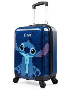 Valise Disney Stitch Rigide 49 Centimètres pour Enfant - Cadeau Anniversaire (S, 49 cm de large, 30L, Bleu Marine)