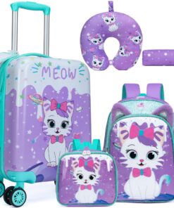 Valise Enfant 16" HTgroce pour Filles - Bagage à Main avec 4 Roues Pivotantes - Bagages Enfant Cabine