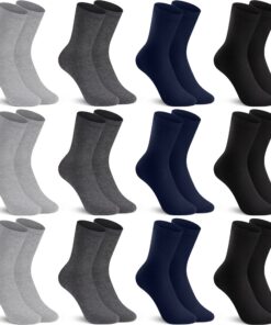 Chaussettes L&K-II Homme Femme 12/24 Paires Coton Respirantes 39-42 Sport Loi Affaires Noir Blanc