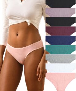 FINETOO Lot de 9 Sous-Vêtements en Coton pour Femme Confy Slips Soft HipsterSexy Panties Culotte Femmes Doux Global Recy