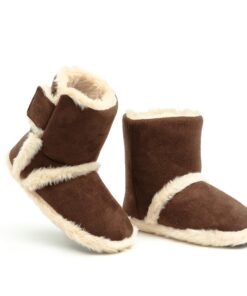 Chaussons Montants Fourrés Homme Femme Hiver Chauds Antidérapants pour Maison Doublure Polaire
