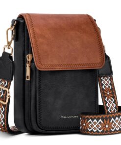 Sac BandoulièreRAINSMORE Femme Cuir Réglable Multifonctionnelle Mode École Travail Marketing ROUTER Portable Messenger