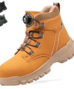 KOIFISH Chaussures de Sécurité Légères pour Hommes et Femmes Antidérapantes Bottines de Travail avec Embout en Acier(log