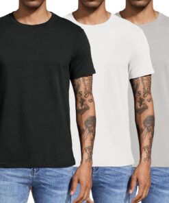 Boyzn Lot de 2, 3 ou 4 t-shirts basiques en coton décontractés pour homme - parfait pour l'été - manches courtes et col