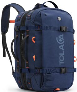 Tolaccea Sac a Dos Voyage Cabine Avion, 40L-50L, Ordinateur Portable 15.6 Pouces, Homme Femme, Voyage International, Éco