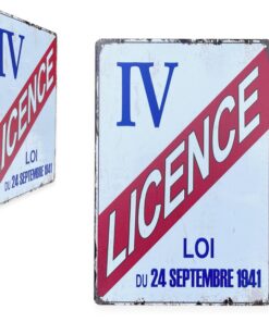 FÉENOMENN Plaque Métal Déco Vintage pour Autorisation Débit de Boisson - Licence 4 - Idéale pour Bar ou Resto (30x20cm)
