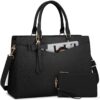 Sac à main Rainsmore pour femme Grand cabas portable avec ordinateur 15.6 Pouces pour travail et cours Pu cuir fonctionn