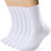 Émissions Chaussettes de Sport Homme Noir Blanc, Chaussettes de Sport Femme Classiques Lot de 6 Paires de Chaussettes en
