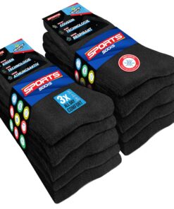 SOXCO Chaussettes Homme Sport Hautes pour Athlètes, Matinée-au-soir, Lot de 10 Paires