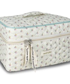 TOPALL Trousse de Toilette Femme Voyage Floral Motif,Pochette Maquillage Grande Capacité Voyage,Trousse Maquillage Matel