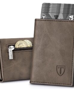 Portefeuille Homme Tomylv Anti-Scase avec Fermeture Magnétique, 9 Places pour Cartes Bancaires, Emballage de Boîte Cadea