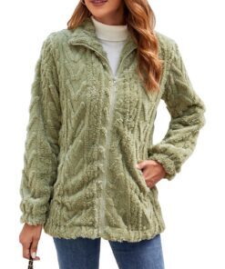 Zetieny Sweat à Capuche Femme Chaud Hiver Manches Longues Zippée avec Poches