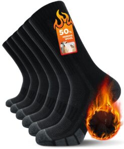 Chaussettes antidérapantes respirantes TANSTC Homme Femme 43-46 39-42 35-38 47-50 Hautes de Randonnée en Laine Mérinos O