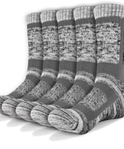 YUEDGE Chaussettes de Sport pour Homme - 5 Paires - Randonnée, Trekking, Alpinisme, Camping, Tennis | Respirantes, Amort