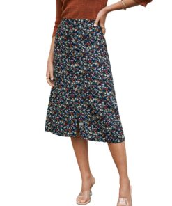 CUPSHE Jupe Midi Ditsy pour Femme Haut de Jambe Boutonné Style Sexy Fashion