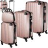 TecTake Grande Valise de Voyage en ABS pour Homme et Femme - Valise Cabine avec Trousse de Toilette et Roulettes Multifo