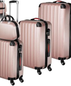 TecTake Grande Valise de Voyage en ABS pour Homme et Femme - Valise Cabine avec Trousse de Toilette et Roulettes Multifo