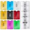 Porte-cartes RFID TIESOME coloré pour homme et femme, 9 pochettes de protection avec motifs carreaux dorés, 4 protection