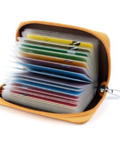 GERIINEER Porte Cartes de Crédit Cuir Femmes et Hommes - 26 Fentes - Accessoire Pratique et Élégant pour Voyage et Trava