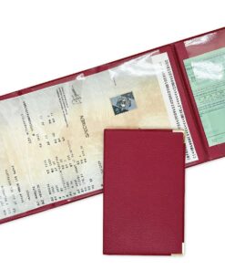 Porte-Carte Grise Élégant en Simili Cuir – Fabriqué en France – Élégant, Compact et Résistant – Couleur Rouge