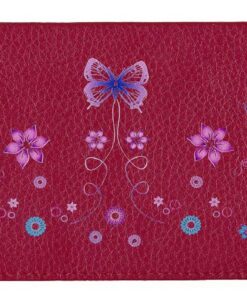Syl'la Papillon Porte-Chequier en Cuir Long pour Femme Rouge Élégant et Durables