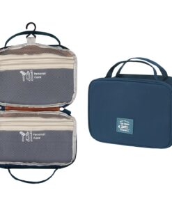 Title: Trousse de toilette voyage OWILL - Grande capacité pliable et résistante (Bleu marine)