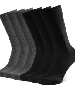 CLOSEMATE Hauts Chaussettes Homme Respirantes en Coton Travaux Bureau Noir Bleu Gris Confortables