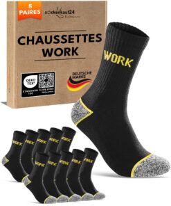 Chaussettes de Travail Homme Choisir sockenkauf24 - Qualité OEKO-TEX STANDARD 100 pour Travail