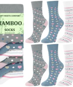 Chaussettes en Bambou Cropgain Femmes Respirantes Motifs Point Cardiaques Cadeaux