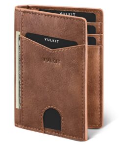 Portefeuille Homme RFID Blocage en Cuir Minimaliste - 10 Fentes pour Cartes et Billets