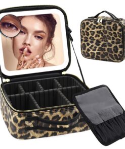 Suupvaor Trousse de Maquillage de Voyage avec Miroir Lumineux | Trousse de Maquillage cloisonnable | Trousse de Maquilla