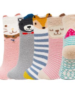 Chaussettes Polaires PUTUO Antidérapantes pour Filles Enfant | Chaussettes Moelleuses Chaudes pour Maison Hiver | Cadeau